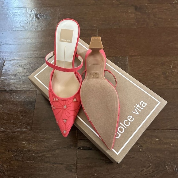 DOLCE VITA- Nalini Floral heels. 7.5, women’s. Coral, gorgeous! Brand new - Picture 13 of 14